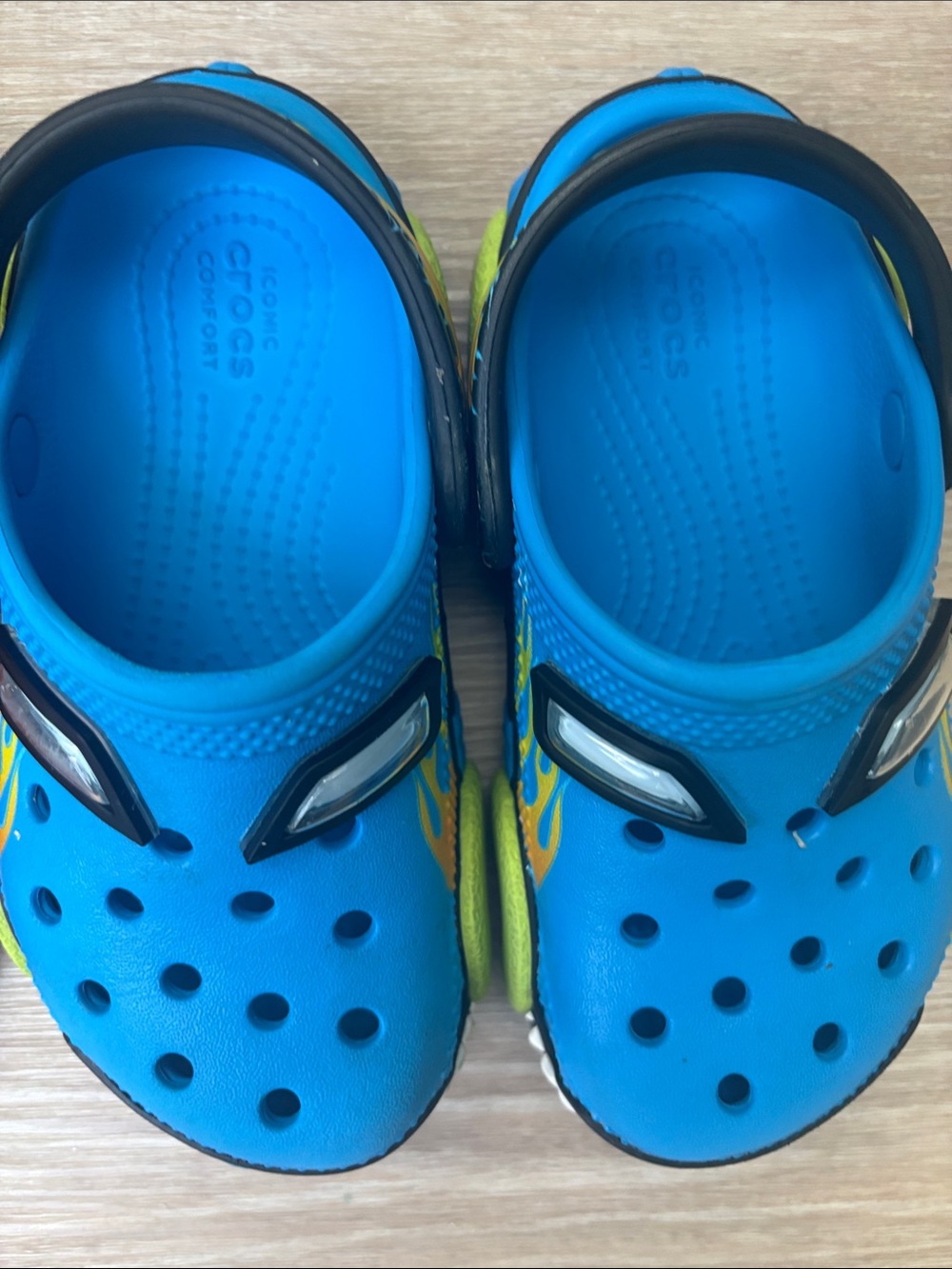 CROCS Kids Blue Race Car Clogs & Orange Basketball Clogs - Picture 3 of 4